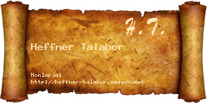 Heffner Talabor névjegykártya